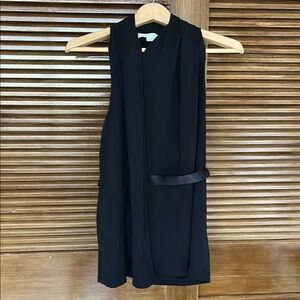 Alexander Wang black tunic blouse satin belt